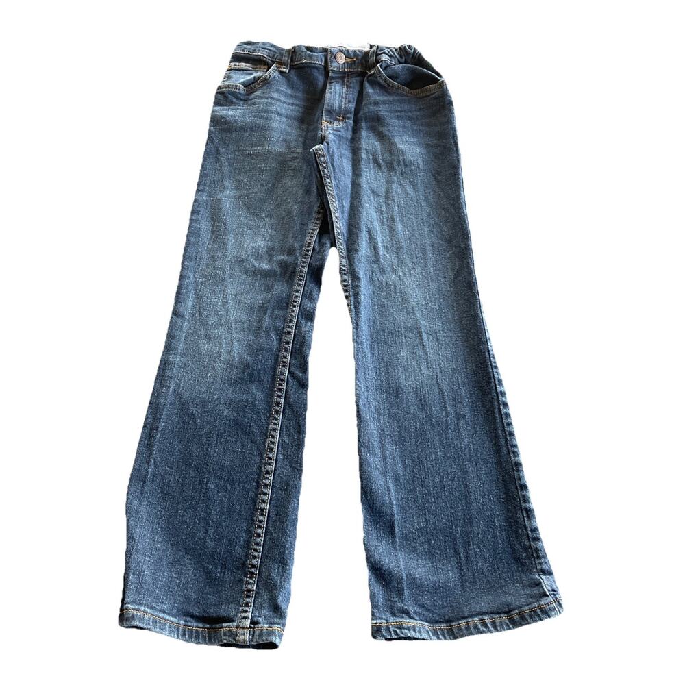 Wrangler Classic Boot Youth 12 Regular Dark Denim Adjustable Waist Used Blue
